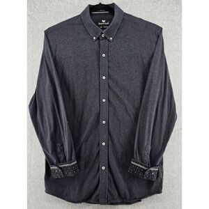 Buttercloth Shirt Mens 2XL SLIM Fit Icy Cotton Button Charcoal Flip Cuff Stretch